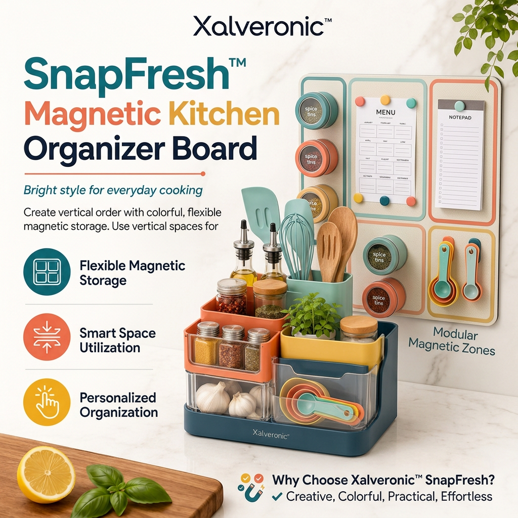 Xalveronic™ SnapFresh Magnetic Kitchen Organizer Board
