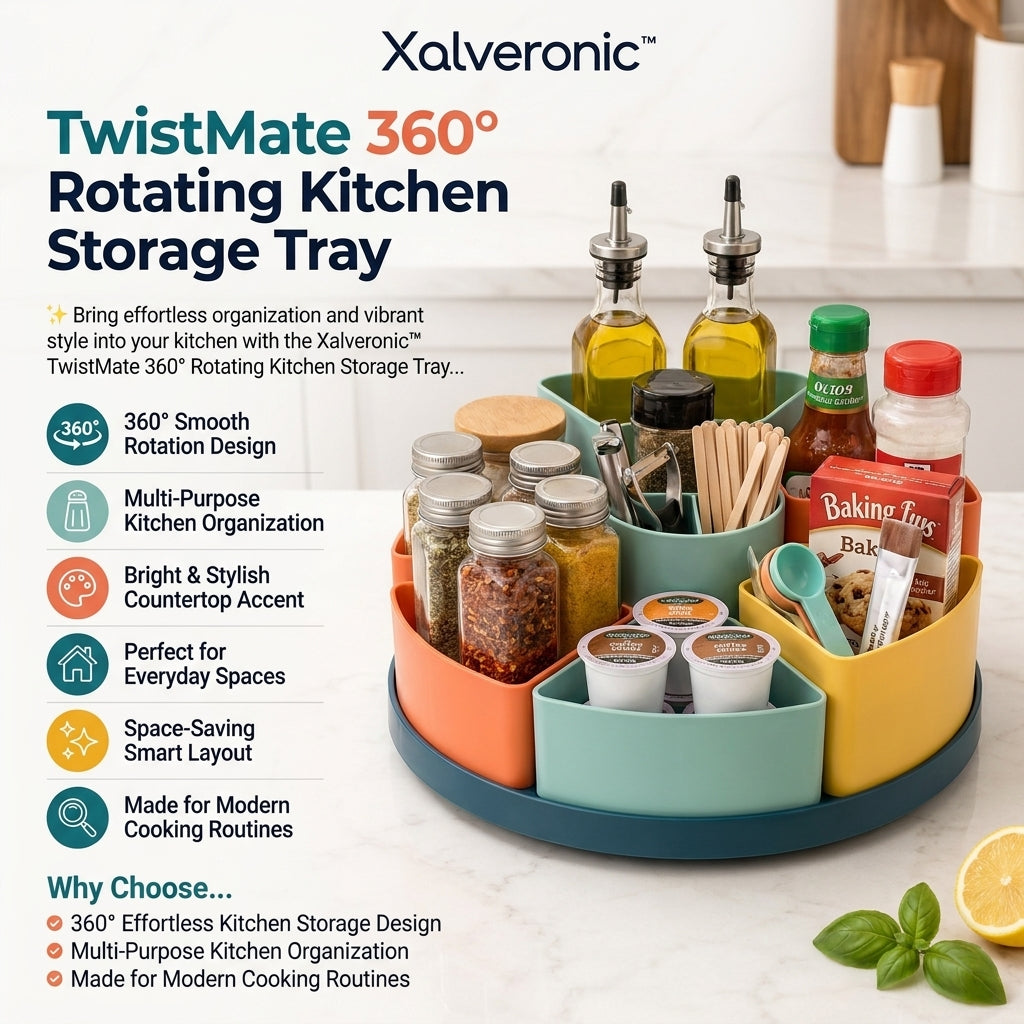 Xalveronic™ TwistMate 360° Rotating Kitchen Storage Tray