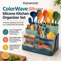 Xalveronic™ ColorWave Silicone Kitchen Tool Organizer Set
